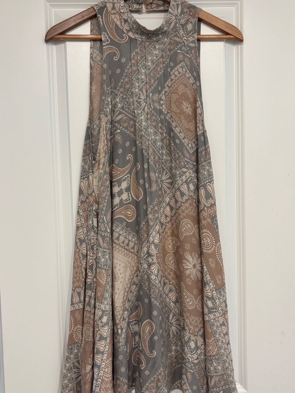 Free People Intimately Boho Paisley High-Neck Mini Dress - Picture 3 of 5